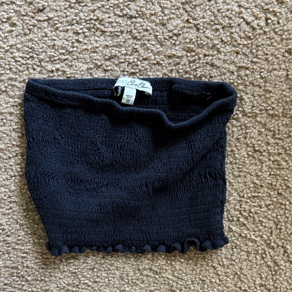 Black Smocked Tube Top - Express Movement